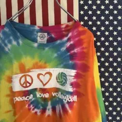 Peace love volleyball タイダイ ロンT 長袖Tシャツ M