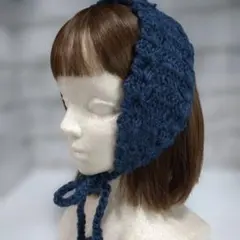 バブーシュカ　ネックウォーマー　ヘッドドレス　イヤーマフハンドメイド　かぎ編み