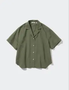 【美品】UNIQLO リネンブレンドオープンカラーシャツのサムネイル