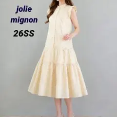 26SS極美品✨ジョリーミニョン　リバティ柄 ティアードワンピース　40　パール 26SS極美品✨ジョリーミニョン リバティ柄 ティアードワンピース 40
