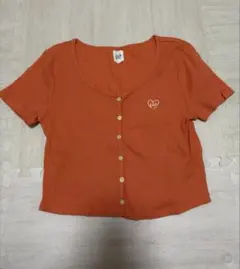 GAP オレンジ ボタン付きT