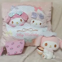 マイメロ ピアノ一番くじ ラストワン賞　レリーフクッション　おまけ付き