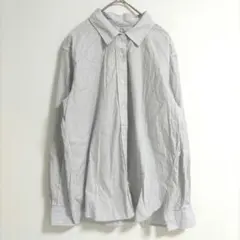 〈無印良品〉長袖シャツ　ストライプ　白　М