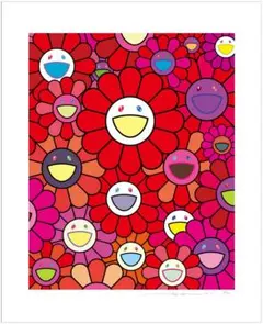村上隆　シルクスクリーン　花好財旺 マルチカラー　版画　ED100 村上隆 花好財旺 マルチカラー ED100 納品書付 - メルカリ