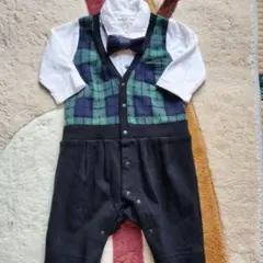 Trefiori Boys チェック柄ロンパース 70