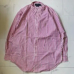Ralph Lauren ストライプ 長袖シャツ L 赤