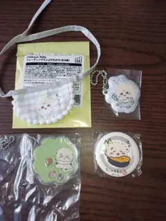 ちいかわ、ラッコ ピンバッジ 4点セット ストラップ付き
