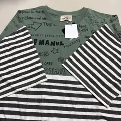 新品❣️ mof manul ボーダーとポップなプリントTシャツ　モフマヌル