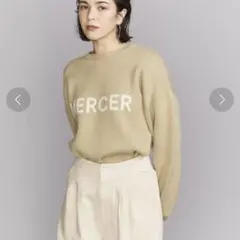 BEAUTY&YOUTH /BY コットンアクリル ロゴニット プルオーバー