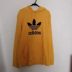 adidas　アディダス　パーカー　トレフォイルロゴ　イエロー　Lサイズ