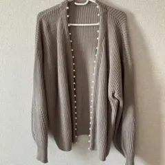 新品　パール　ニット　カーディガン