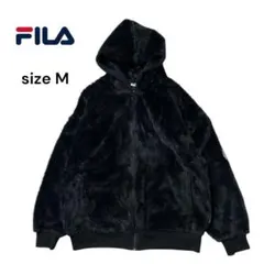 FILA フィラ フェイクファー ブルゾン モコモコパーカー ウィメンズ M 黒