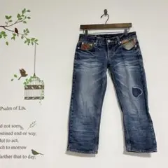キャサリンハーネ クロップドデニムパンツ ハート チェック 27