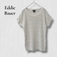 .エディーバウアー 半袖Tシャツ　サマーニット 白 ホワイト 透かし編みのサムネイル