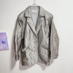 シルク100% テーラードジャケット　コート　レトロ エスニックモード　古着