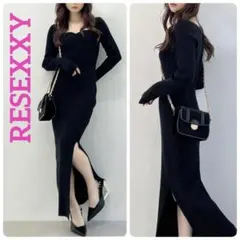 【美品】RESEXXY リゼクシー ハートネックリブニットワンピース　24AW