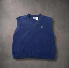 NIKEナイキ90sフリースベストネイビーVネック古着ヴィンテージ台湾製XL希少