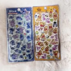 プチドロップ　ステッカー　スティッチ　プーさん