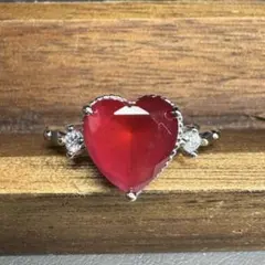 高品質❗️ルビー（紅玉／こうぎょく)宝石　天然石リング　フリーサイズ