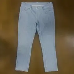 CLOSSHI ストライプ ストレートデニム ゴムパンツＬサイズ