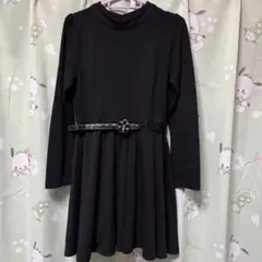 黒 ワンピース 長袖 チュニック 地雷 量産
