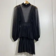 maje マージュ ボリュームスリーブ ドットチュール レース フリル ドレスのサムネイル