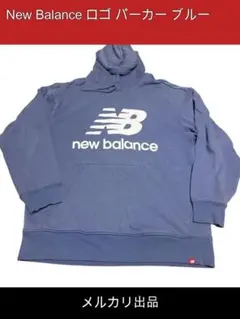 New Balance ロゴ プルオーバー パーカー ブルー★