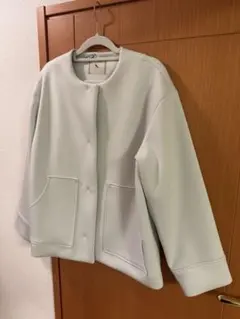 エヌドット　ノーカラーダンボールブルゾン　ミントグリーン