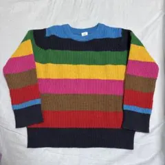 GAPカラフルストライプリブ編みセーター 100cmレインボー5Y