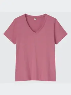 UNIQLO 半袖 スーピマコットンVネックTシャツ ピンク M