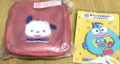 サンリオ はぴだんぶい当たりくじ メッシュポーチ、缶バッジ＆ホルダーセット