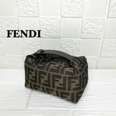 美品✨フェンディ ズッカ柄 総柄 バニティバッグ ポーチ FFロゴ金具