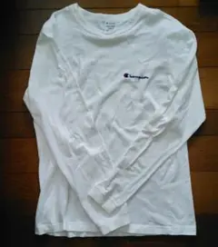 Champion ホワイト 長袖Tシャツ