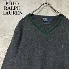 【超人気◎】POLO RALPH LAUREN　ウールニット　刺繍　90s◎