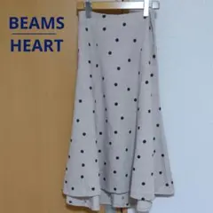 BEAMS HEART　ドット柄フレアスカート