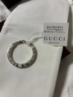 GUCCI ロゴ入りシルバーキーリング