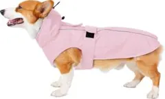犬 レインコート 犬カッパ ペット雨具 防水 ジャケット M ピンク