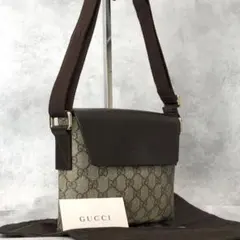 美品✨グッチ GGスプリーム ショルダーバッグ レザー PVC 斜めがけ