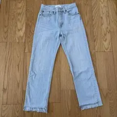 ミラオーウェン　裾段差テーパードデニムパンツ　00