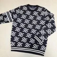 マークアンドロナ ニット L〜X L相当 総柄 白 黒 スカル柄 キムタク 50