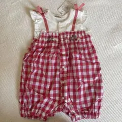 petit main いちご柄キャミ風カバーオール 80