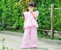 LOWRYS FARM ストライプシャツ&パンツ