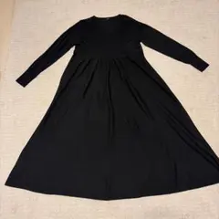 journal standard Vネック ニットロングワンピース ブラック