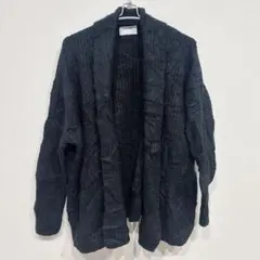 【S】オールドネイビーOLD NAVY ブラック カーディガン リブ網み