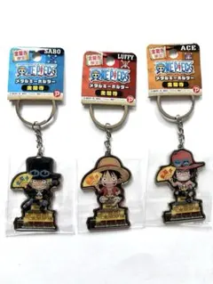 金閣寺　メタルキーホルダー　サボ　エース　ルフィ　ONE PIECE 京都