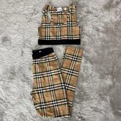 極美品】バーバリー BURBERRY ロゴ総柄 レギンスパンツ ベージュ系