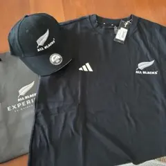 新品タグ付きadidas ALL BLACKS Tシャツ キャップセット