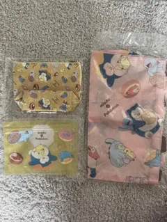 ミスタードーナツ ポケモン エコバッグ ポーチ　ジッパーバッグ 3種セットのサムネイル