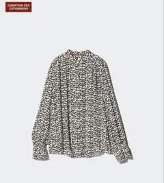 美品【コントワー・デ・コトニエ】スタンドカラーシャツ　M リボン柄　ユニクロ