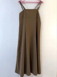 ブラウンキャミワンピース バックリボン レディース 夏服